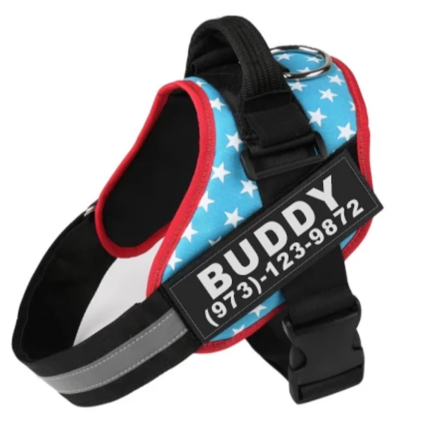 Personalized Custom Reflective Breathable Dog Harness NO PULL Adjustable Pet Harness For Small Large Dog Harness Vest With Patch - Pets Crazy Shops