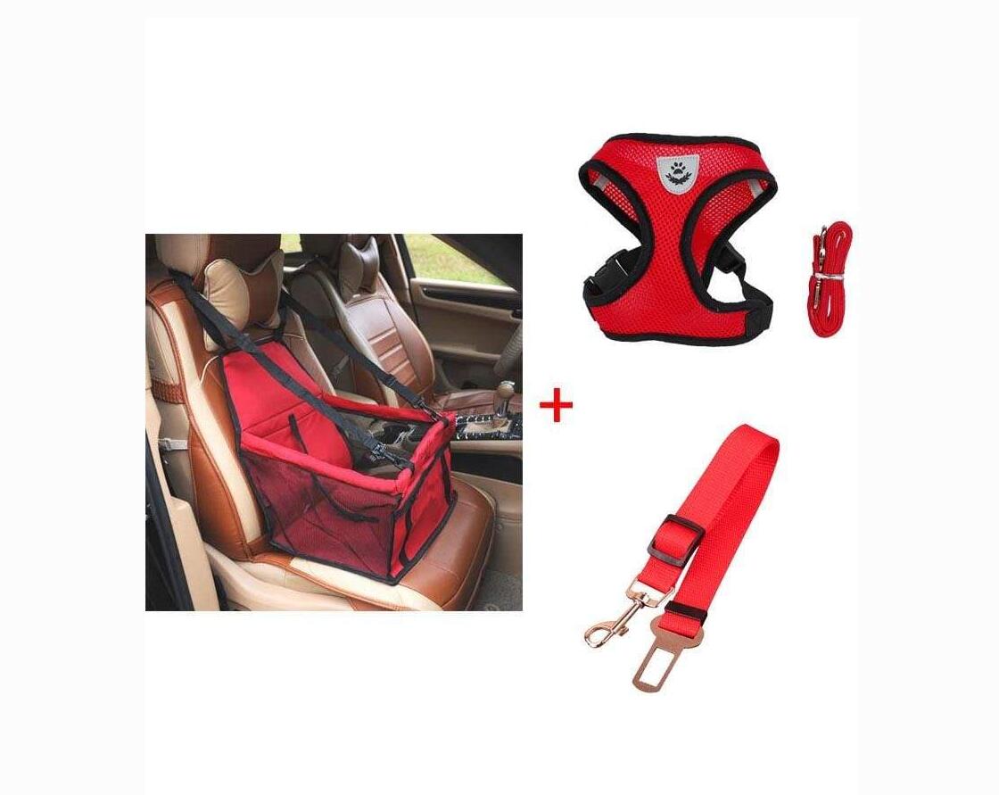 Luxury Pet's Safety Car Seat Carrier  Premium Harness & Leash set  Car Safety Belt - Pets Crazy Shops