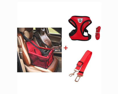 Luxury Pet's Safety Car Seat Carrier  Premium Harness & Leash set  Car Safety Belt - Pets Crazy Shops