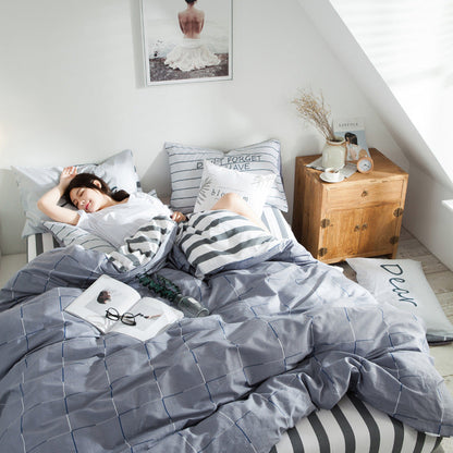 Cotton four-piece bed-lily print fashion simple cotton - Pets Crazy Shops