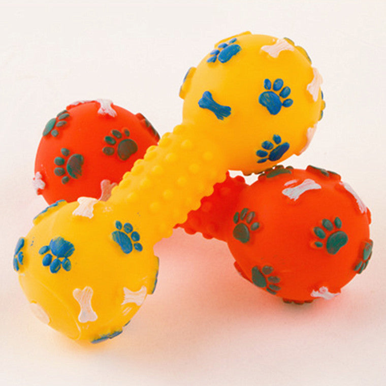 Pet Dumbbell Sound Toys Silicone Dog Toys Teeth bite 13CM Dog Training Guide Toys - Pets Crazy Shops