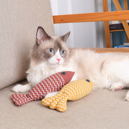 Cat Toy Funny Cat Linen Fish Pillow Self-hey Cat - Pets Crazy Shops