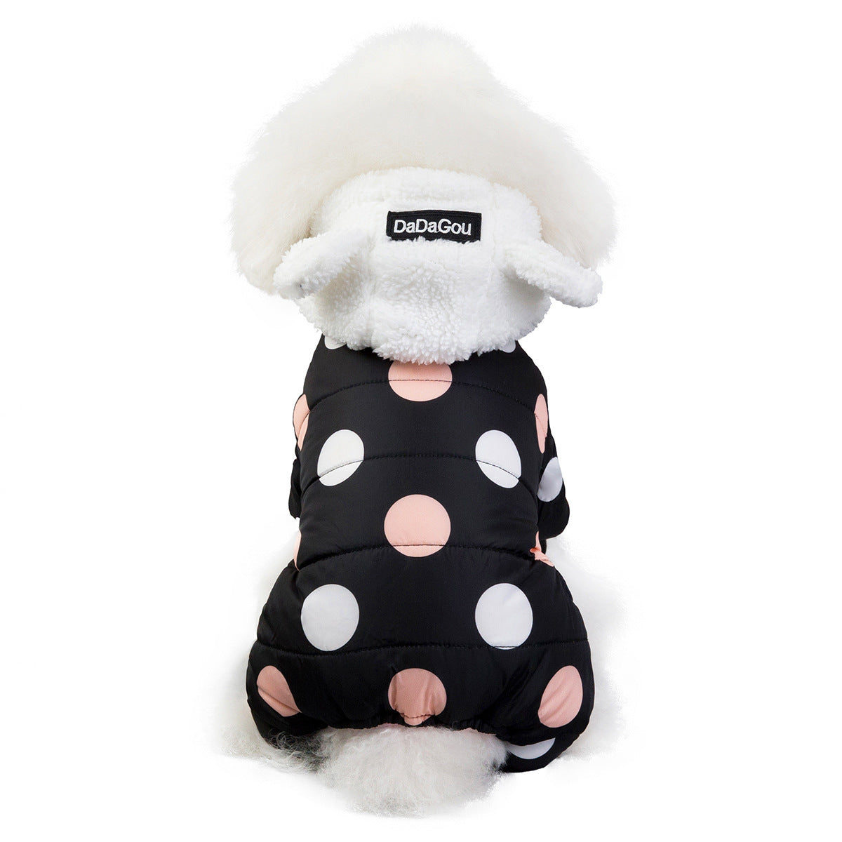 Warm big polka dot four-leg cotton coat - Pets Crazy Shops
