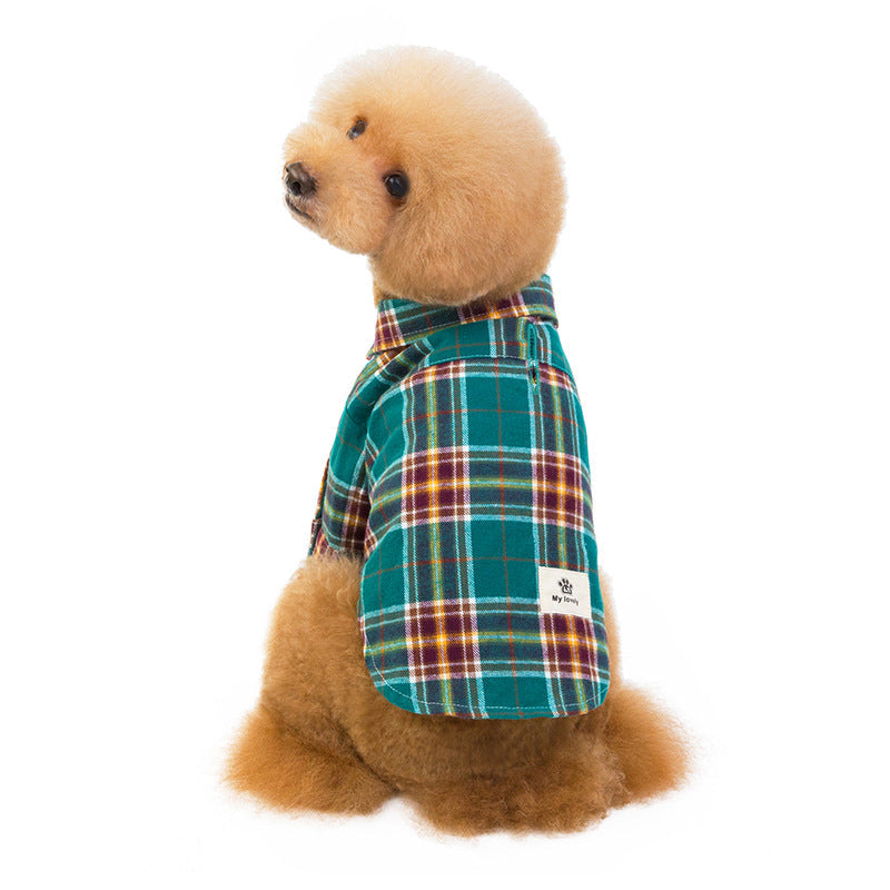 Pet Leisure Plaid Shirt Pet Clothes Shirt - Pets Crazy Shops