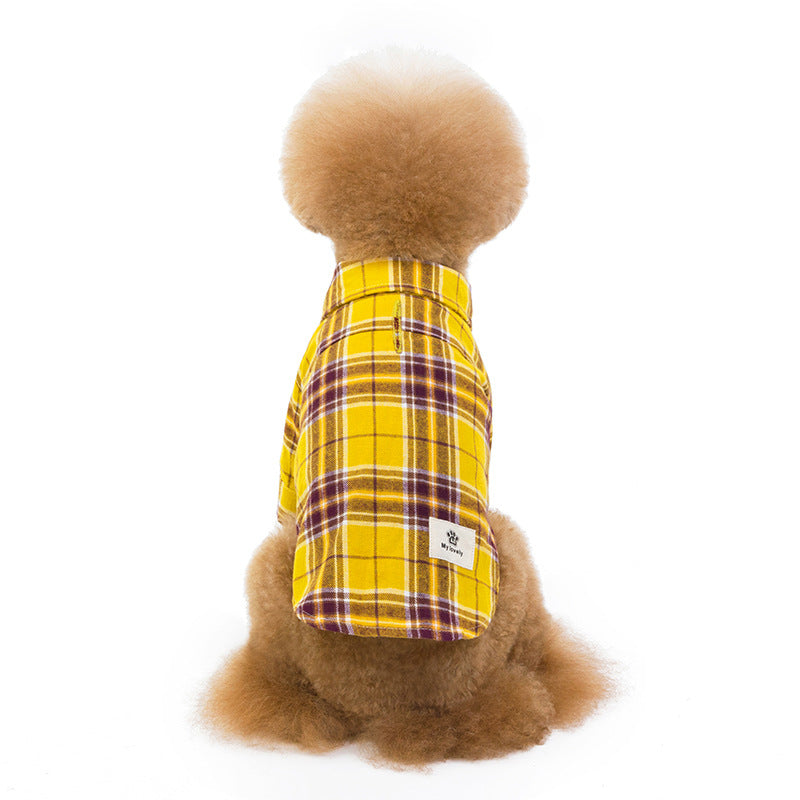 Pet Leisure Plaid Shirt Pet Clothes Shirt - Pets Crazy Shops