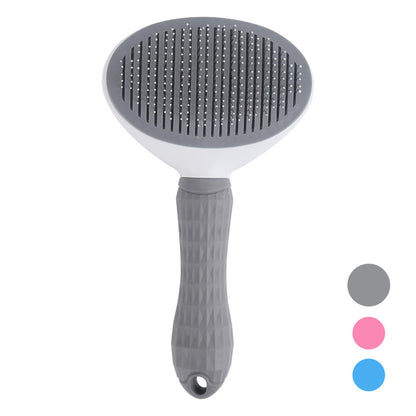 Cat Self-Cleaning Comb Stainless Steel Dog Comb Hair Brush One Key To Remove Floating Artifact - Pets Crazy Shops