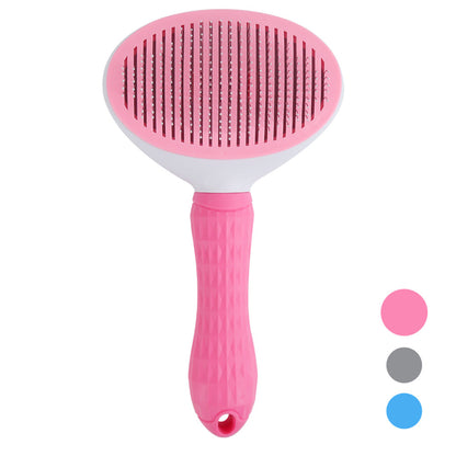 Cat Self-Cleaning Comb Stainless Steel Dog Comb Hair Brush One Key To Remove Floating Artifact - Pets Crazy Shops