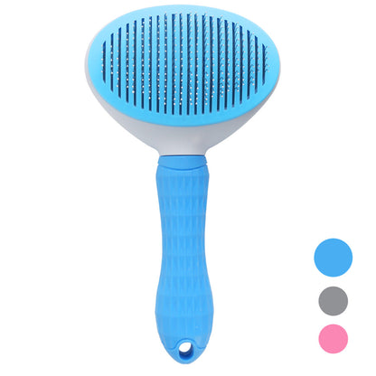 Cat Self-Cleaning Comb Stainless Steel Dog Comb Hair Brush One Key To Remove Floating Artifact - Pets Crazy Shops