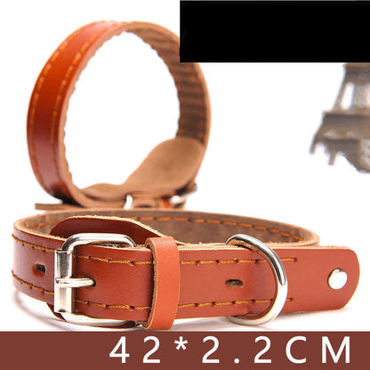 Pet supplies leather dog collar - Pets Crazy Shops
