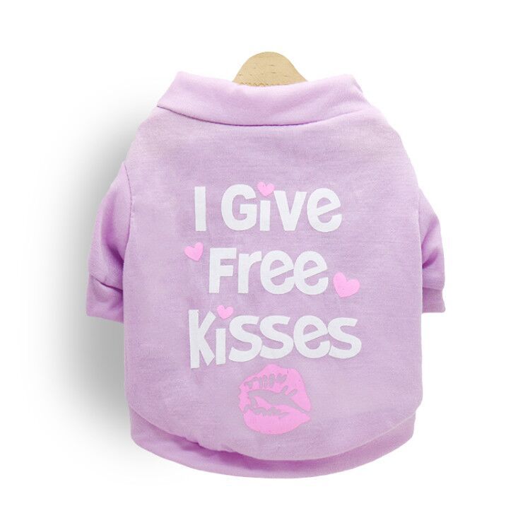 Kiss Printed Cotton Jersey Small Dog Pet T-shirt - Pets Crazy Shops