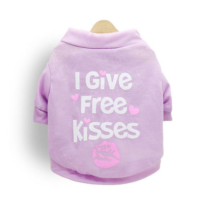 Kiss Printed Cotton Jersey Small Dog Pet T-shirt - Pets Crazy Shops