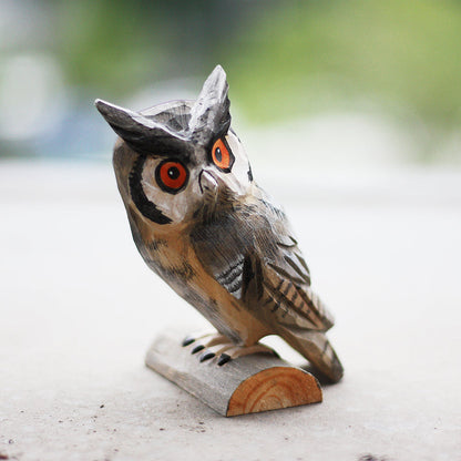 Owl Wood Carving - Pets Crazy Shops