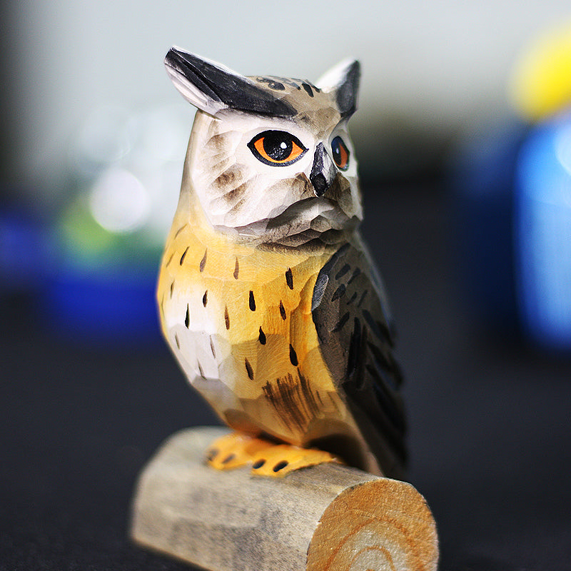 Owl Wood Carving - Pets Crazy Shops