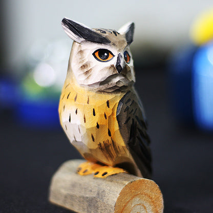 Owl Wood Carving - Pets Crazy Shops