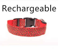 LED Dog Collar Safety Adjustable Nylon Leopard Pet Collar - Pets Crazy Shops