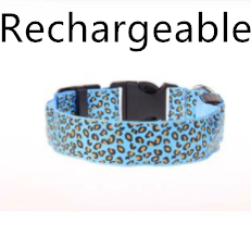 LED Dog Collar Safety Adjustable Nylon Leopard Pet Collar - Pets Crazy Shops