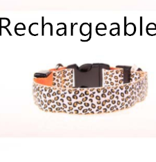 LED Dog Collar Safety Adjustable Nylon Leopard Pet Collar - Pets Crazy Shops