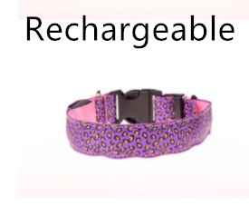 LED Dog Collar Safety Adjustable Nylon Leopard Pet Collar - Pets Crazy Shops