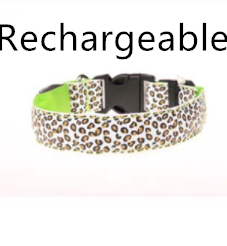 LED Dog Collar Safety Adjustable Nylon Leopard Pet Collar - Pets Crazy Shops