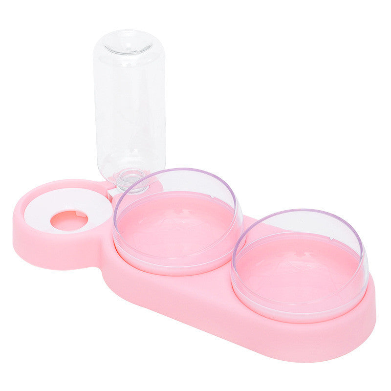 Pet Cat Bowl Automatic Feeder Dog Cat Food Bowl With Water Fountain Double Bowl Drinking Raised Stand - Pets Crazy Shops