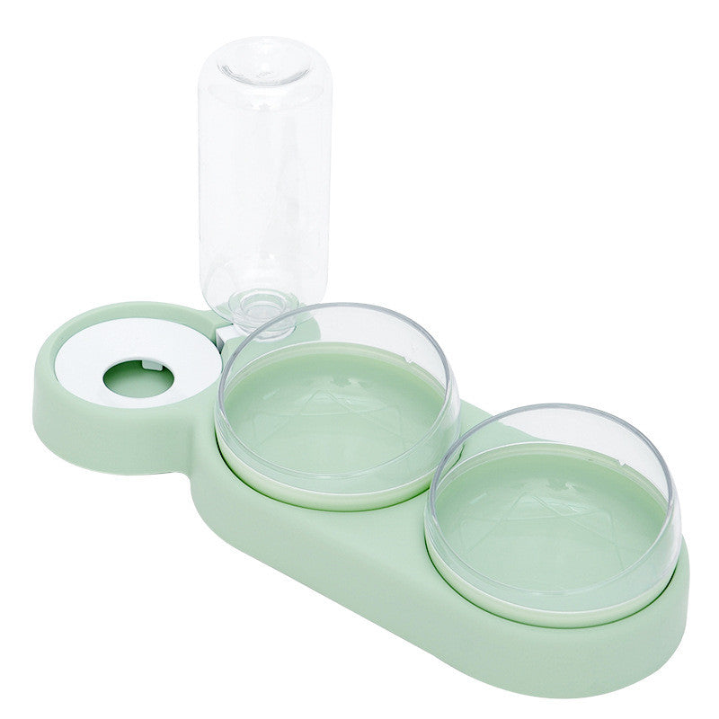 Pet Cat Bowl Automatic Feeder Dog Cat Food Bowl With Water Fountain Double Bowl Drinking Raised Stand - Pets Crazy Shops