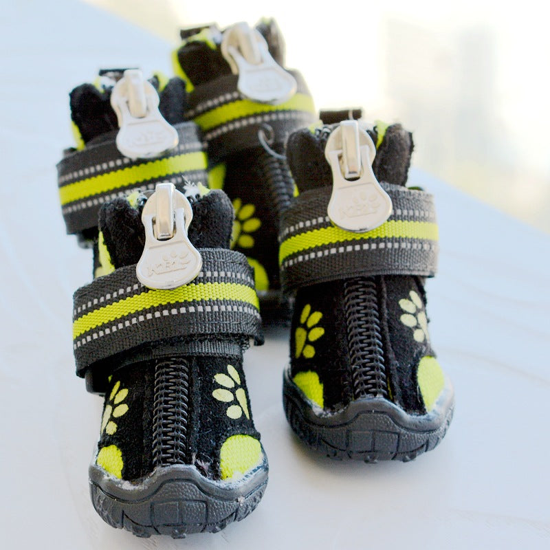 Medium And Large Dogs Printed Suede Cotton Shoes - Pets Crazy Shops