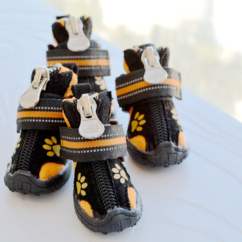 Medium And Large Dogs Printed Suede Cotton Shoes - Pets Crazy Shops