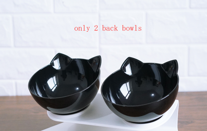 New Inclined Food Cat Ear Oblique Mouth Transparent Single Pet Bowl - Pets Crazy Shops