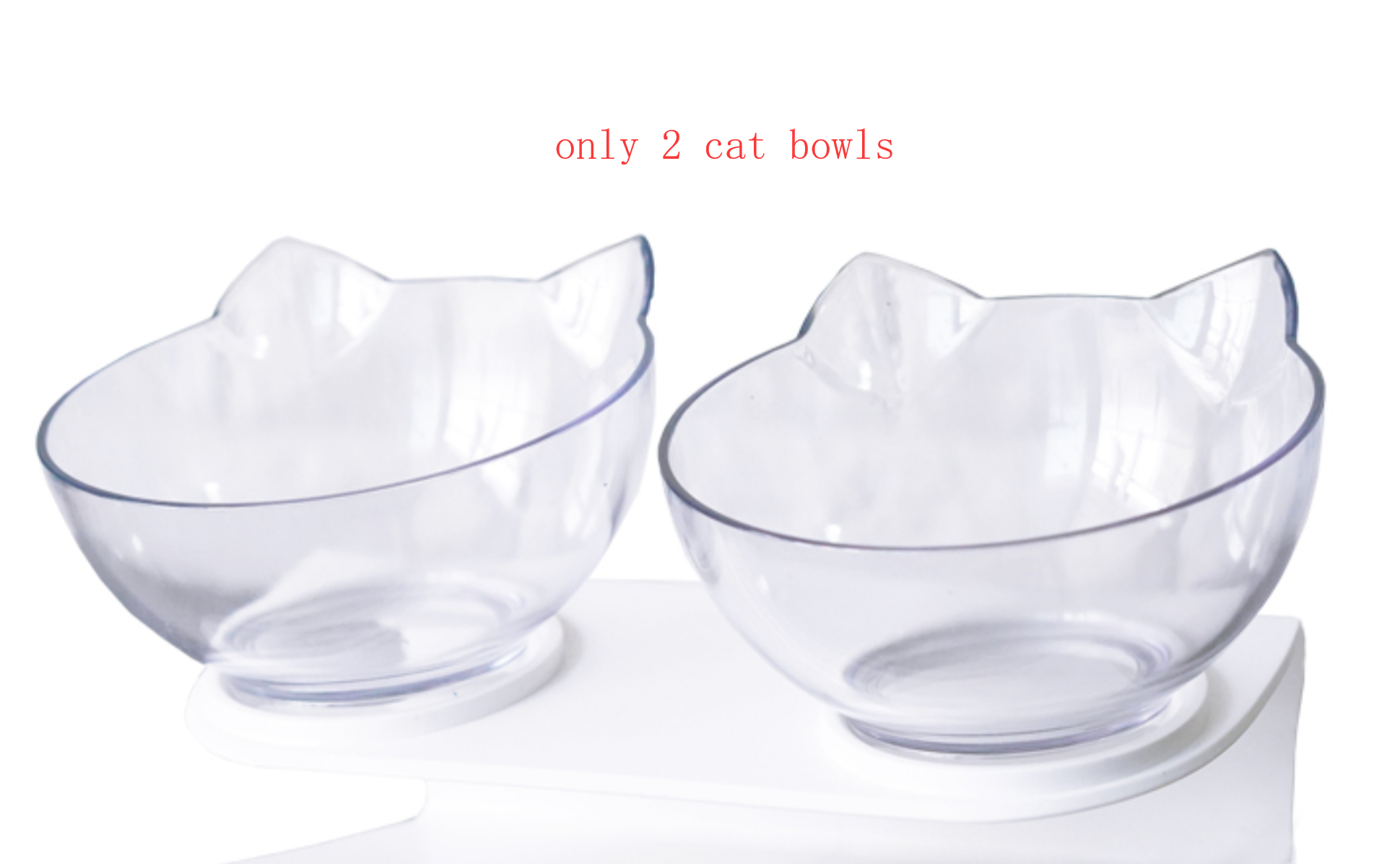 New Inclined Food Cat Ear Oblique Mouth Transparent Single Pet Bowl - Pets Crazy Shops