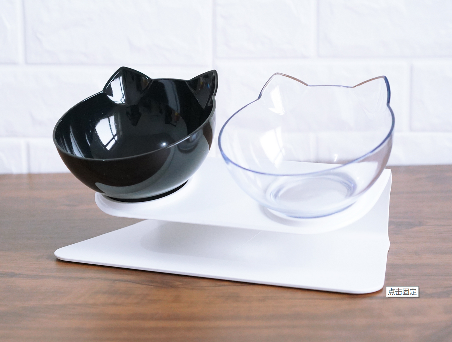 New Inclined Food Cat Ear Oblique Mouth Transparent Single Pet Bowl - Pets Crazy Shops