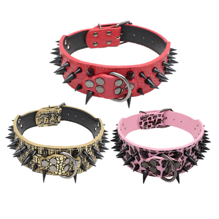 Large Explosion-Proof Rivet Bite-Proof Pet Collar - Pets Crazy Shops