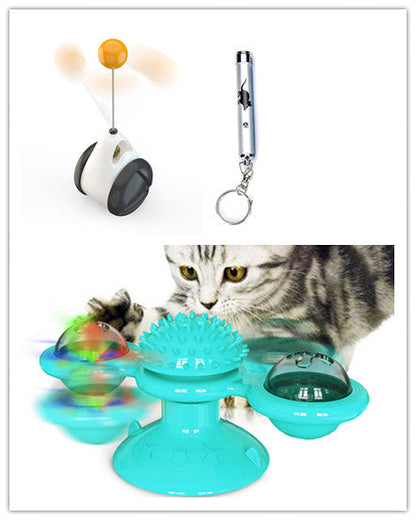 Sucker Turn Windmill Cat Toy Funny Cat Creative Spin Ball - Pets Crazy Shops