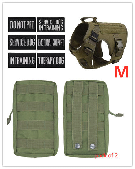 Military Tactical Dog Harness German Shepherd Adjustable Pet Dog Back - Pets Crazy Shops