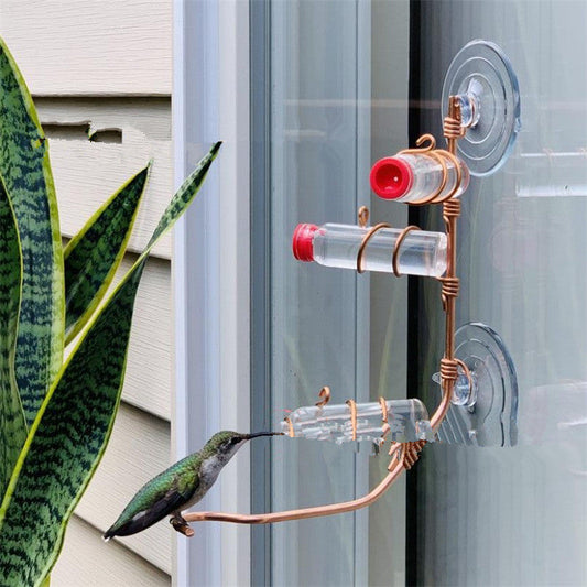 Garden Bird Feeder Supplies Hummingbird Feeder Drinker Suction Cup Easy To Clean Deck Garden Decor Bird Feeders for Wild Birds - Pets Crazy Shops