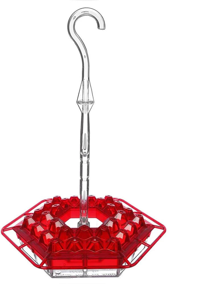 Hanging Red Hexagonal Hummingbird Feeder With Hook - Pets Crazy Shops