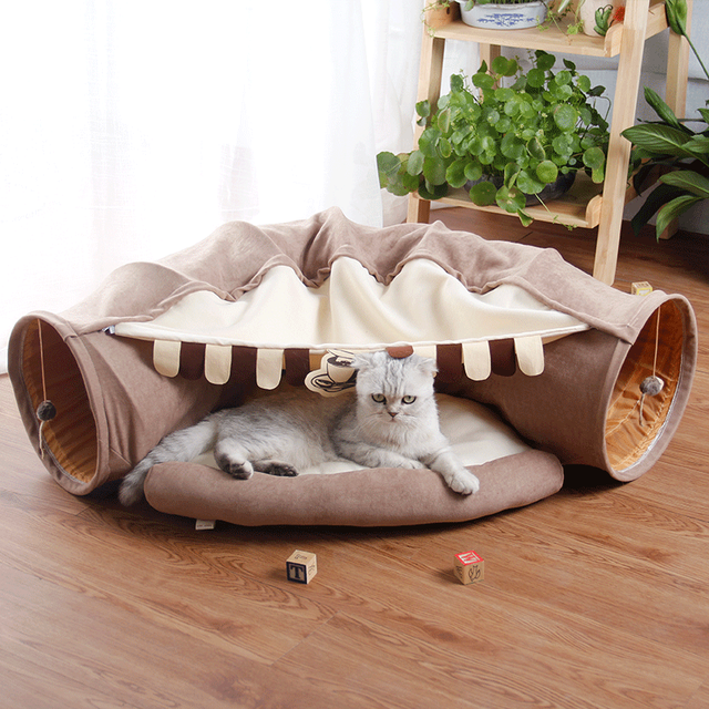 Pet Cats Tunnel Interactive Play Toy Mobile Collapsible Ferrets Rabbit Bed tunnels Indoor Toys Kitten Exercising Products - Pets Crazy Shops