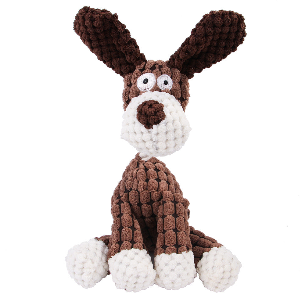 Pet Toy Donkey Shape Corduroy Chew Toy For Dogs Puppy Squeaker Squeaky Plush Bone Molar Dog Toy Pet Training Dog - Pets Crazy Shops