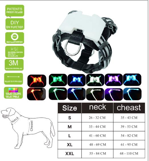 Led Pet Dog Luminous Collar Usb Rechargeable Silicone Collar Luminous Dog Neck Teddy Golden Retriever Large, Medium And Small Collar - Pets Crazy Shops