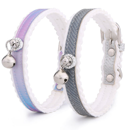 New Pet Traction Cat Collar Gradient Color Cat Bell Collar Pet Dog Collar - Pets Crazy Shops