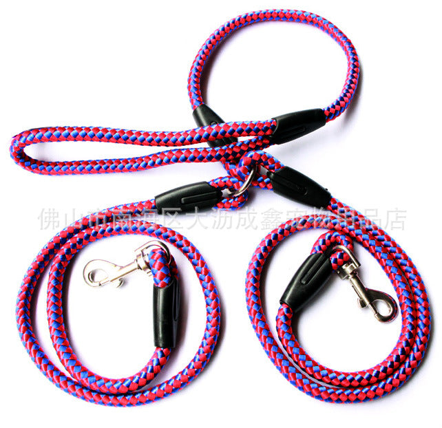 Double-Ended Traction Rope For Walking The Dog Hand-Double-Ended Traction Rope One Plus Two Leash Collar Pet Supplies Dog Collar - Pets Crazy Shops
