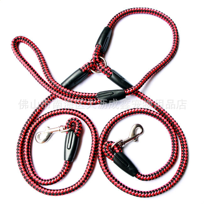 Double-Ended Traction Rope For Walking The Dog Hand-Double-Ended Traction Rope One Plus Two Leash Collar Pet Supplies Dog Collar - Pets Crazy Shops