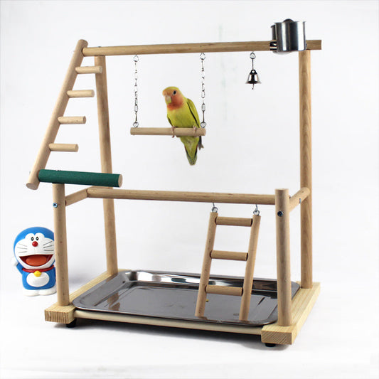 Bird Stand Stand Desktop Training Cockatiel Playground Bird Toy Swing Climbing Ladder Bird Gear Supplies - Pets Crazy Shops