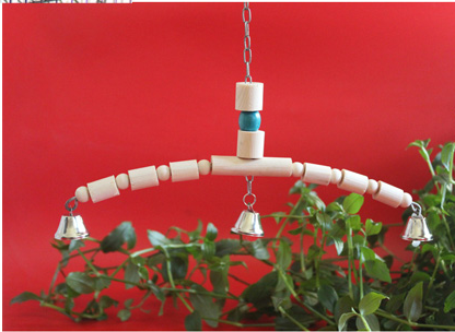 Tiger Skin Peony Xuan Little Sun Monk Gnaws And Relieves Boredom Swing Ladder Springboard Cage Toy Bell Wood Color - Pets Crazy Shops