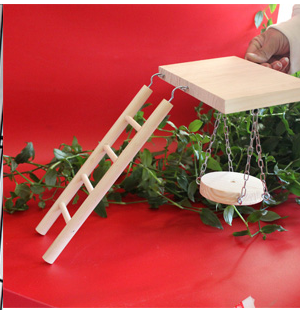 Tiger Skin Peony Xuan Little Sun Monk Gnaws And Relieves Boredom Swing Ladder Springboard Cage Toy Bell Wood Color - Pets Crazy Shops