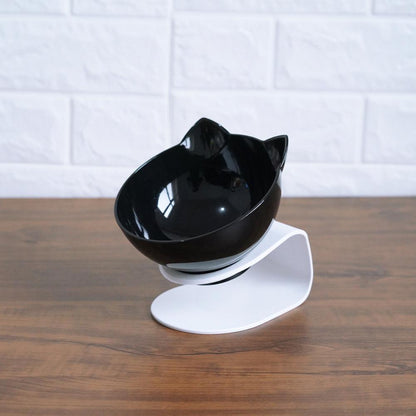 New Inclined Food Cat Ear Oblique Mouth Transparent Single Pet Bowl - Pets Crazy Shops