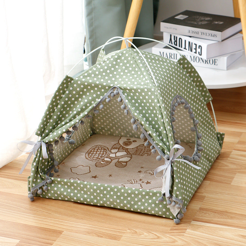 Cat Tent Cat Cat House Enclosed Pet Bed - Pets Crazy Shops