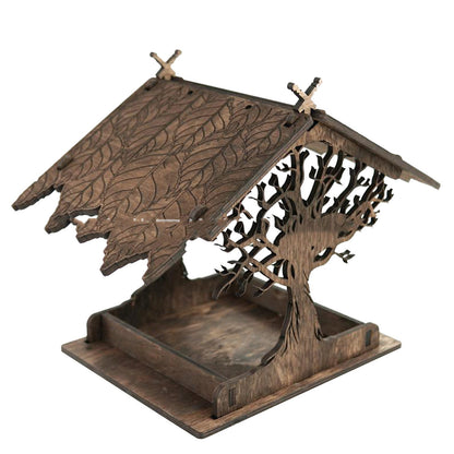 Wooden Home Garden Outdoor Bird Feeder Garden Pendant Decoration Feeder - Pets Crazy Shops
