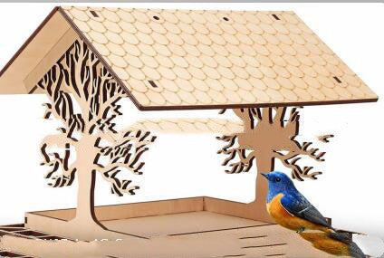 Wooden Home Garden Outdoor Bird Feeder Garden Pendant Decoration Feeder - Pets Crazy Shops