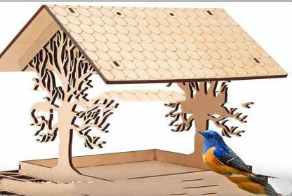 Wooden Home Garden Outdoor Bird Feeder Garden Pendant Decoration Feeder - Pets Crazy Shops