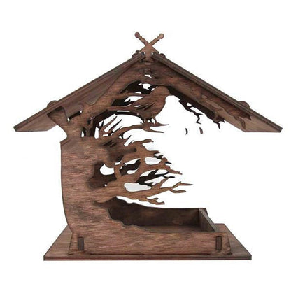 Wooden Home Garden Outdoor Bird Feeder Garden Pendant Decoration Feeder - Pets Crazy Shops
